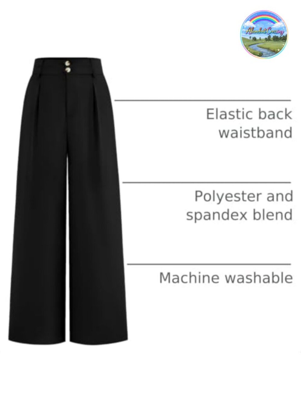 Wide Leg Dress Pants Women High Waisted Palazzo Trousers - Picture 3 of 6